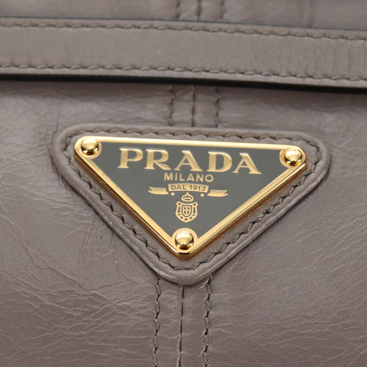 PRADA Bonnie Medium Shoulder Bag Leather 2way Gold Purple gray Auth 185323SM