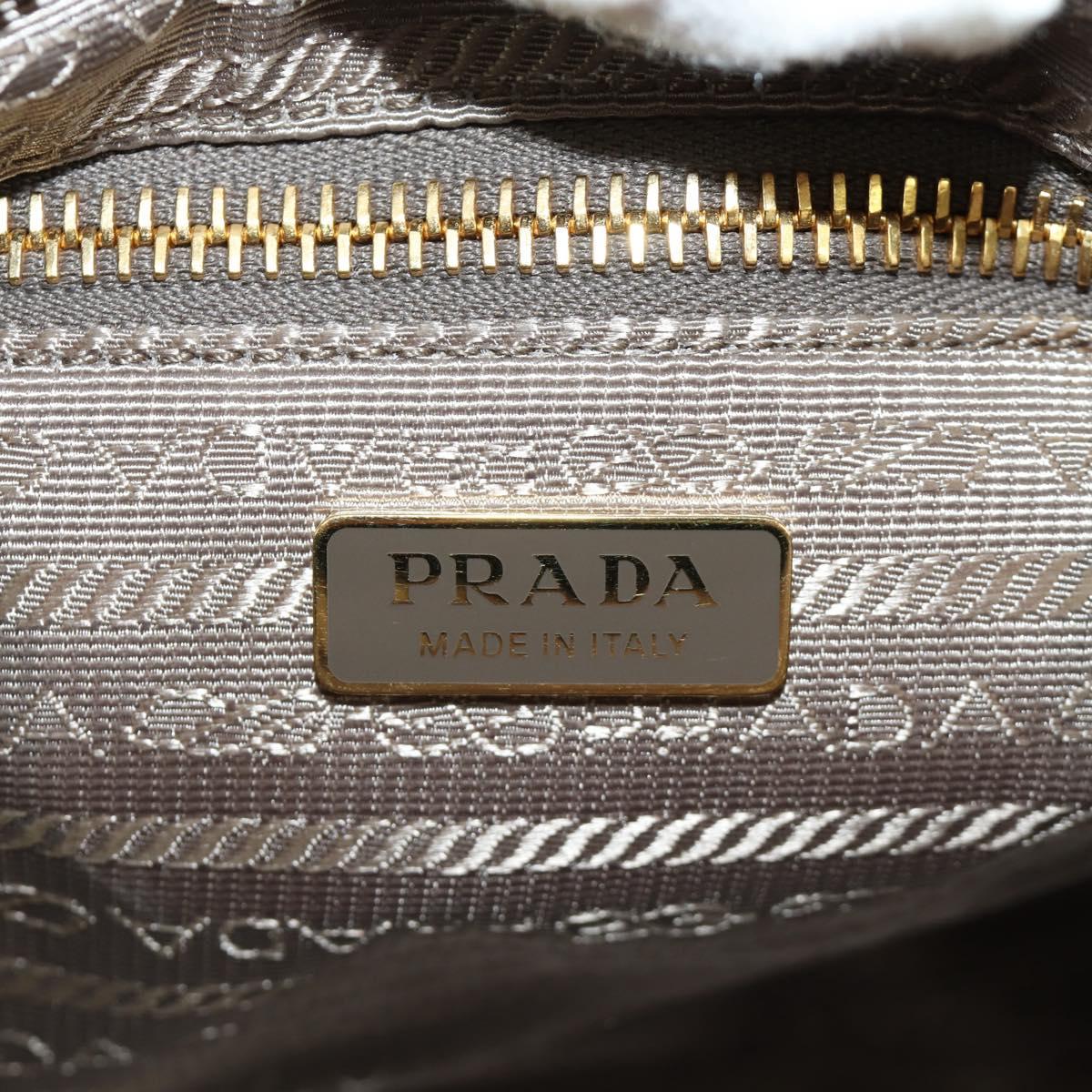 PRADA Bonnie Medium Shoulder Bag Leather 2way Gold Purple gray Auth 185323SM