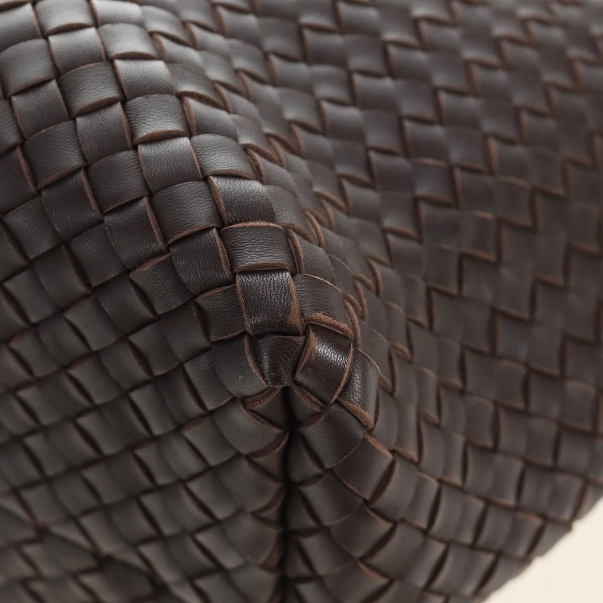 BOTTEGA VENETA INTRECCIATO Cabas MM Hand Bag Leather Brown Auth 185332SM
