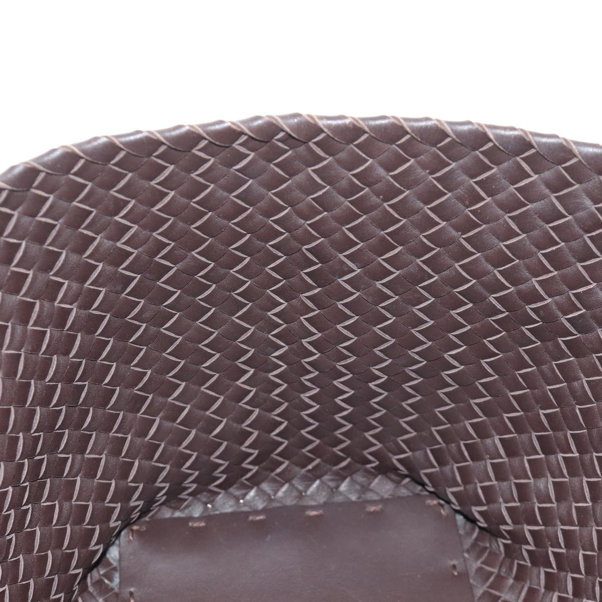 BOTTEGA VENETA INTRECCIATO Cabas MM Hand Bag Leather Brown Auth 185332SM