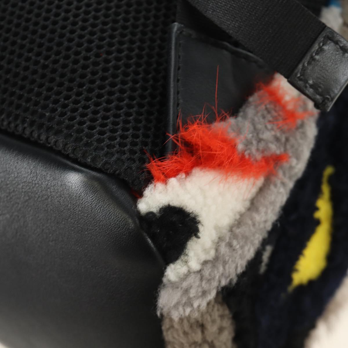 FENDI Bore Backpack Fur Multicolor Silver Auth 185333M