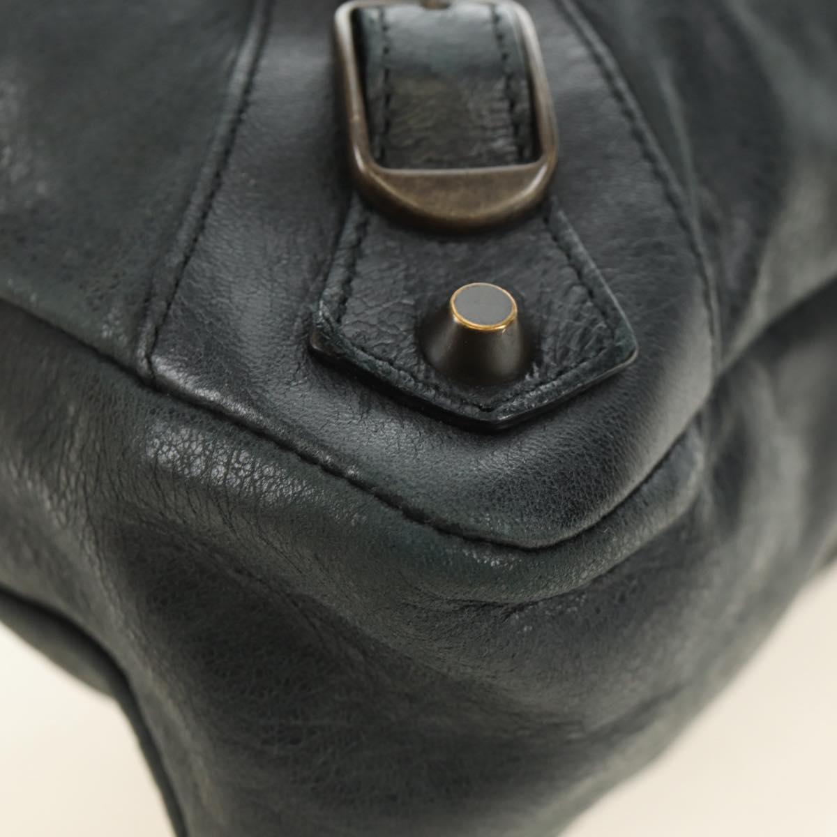 BALENCIAGA The First Hand Bag Leather 2way Navy 103208 Auth 185338M