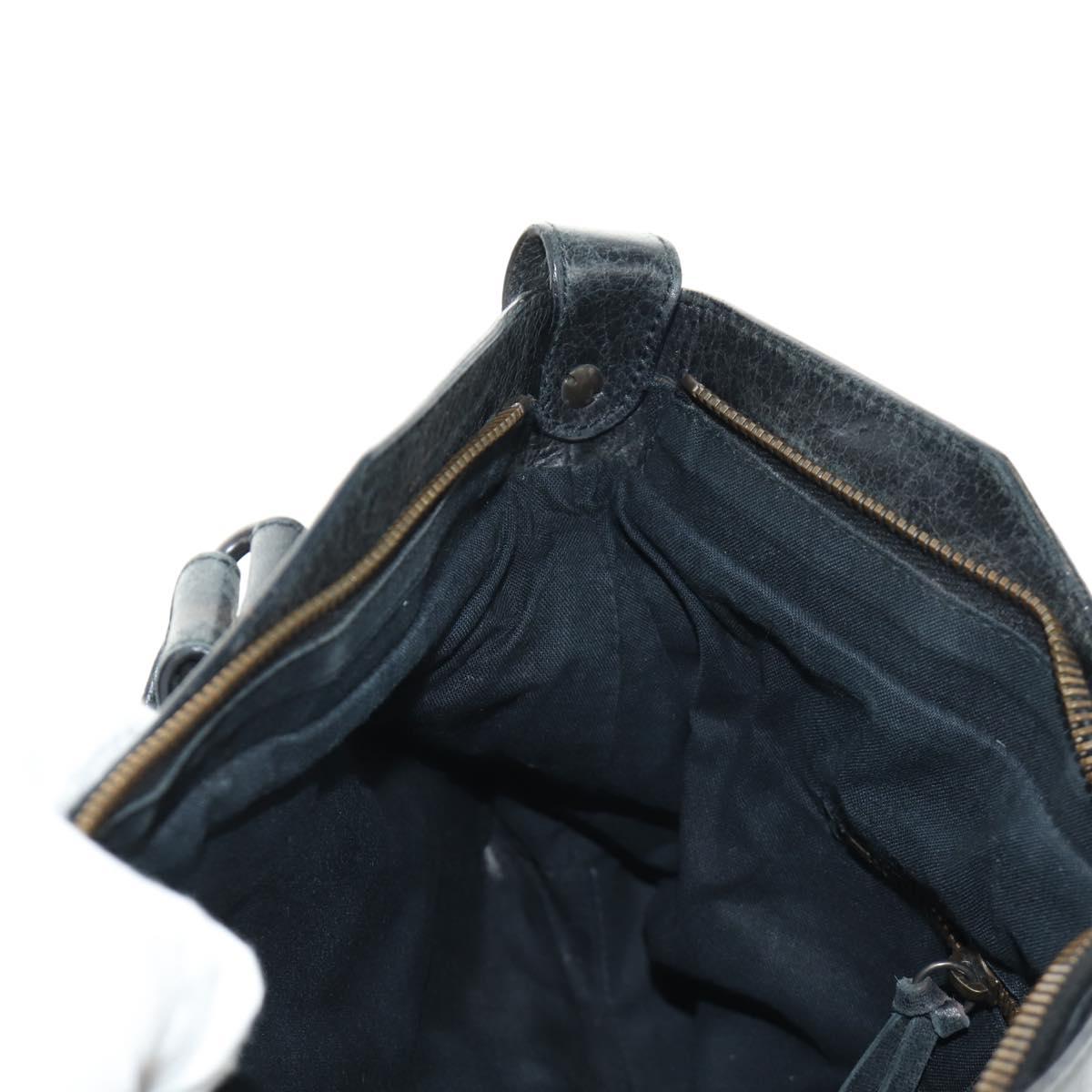 BALENCIAGA The First Hand Bag Leather 2way Navy 103208 Auth 185338M