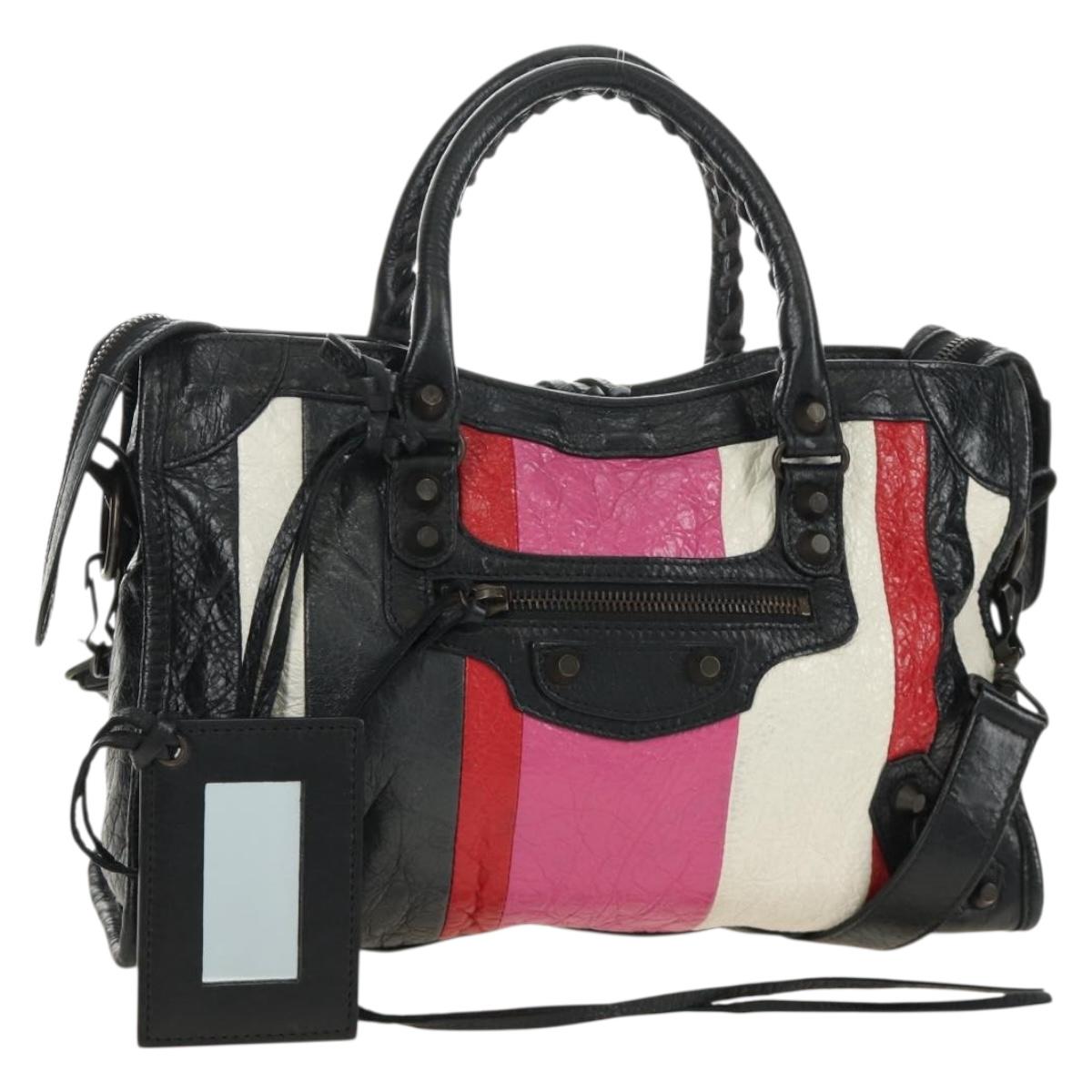 BALENCIAGA Classic City Hand Bag Leather 2way Black 431621 Auth 185339M