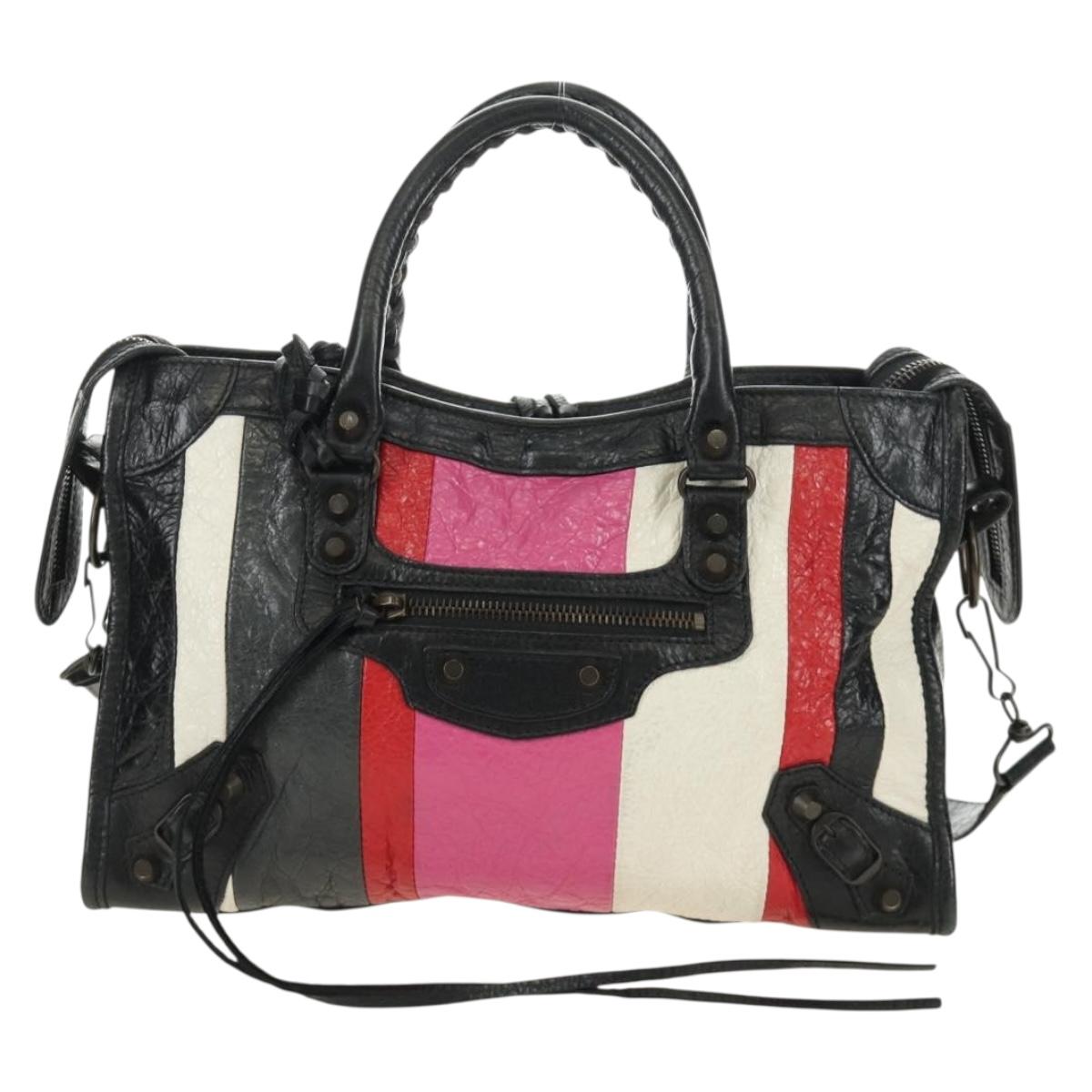 BALENCIAGA Classic City Hand Bag Leather 2way Black 431621 Auth 185339M