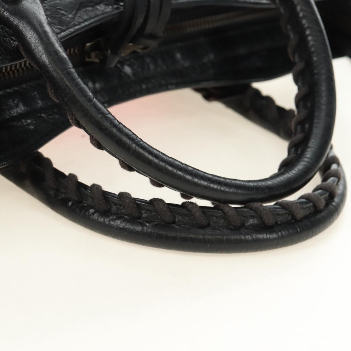 BALENCIAGA Classic City Hand Bag Leather 2way Black 431621 Auth 185339M