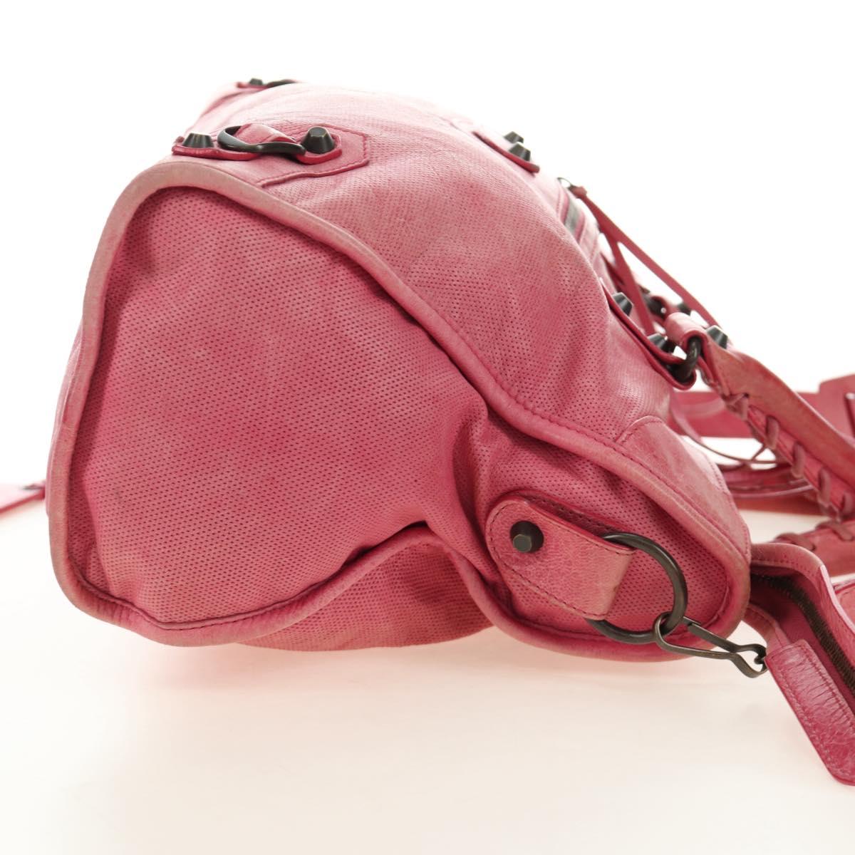 BALENCIAGA The First Hand Bag Leather 2way Pink 115748 Auth 185340M