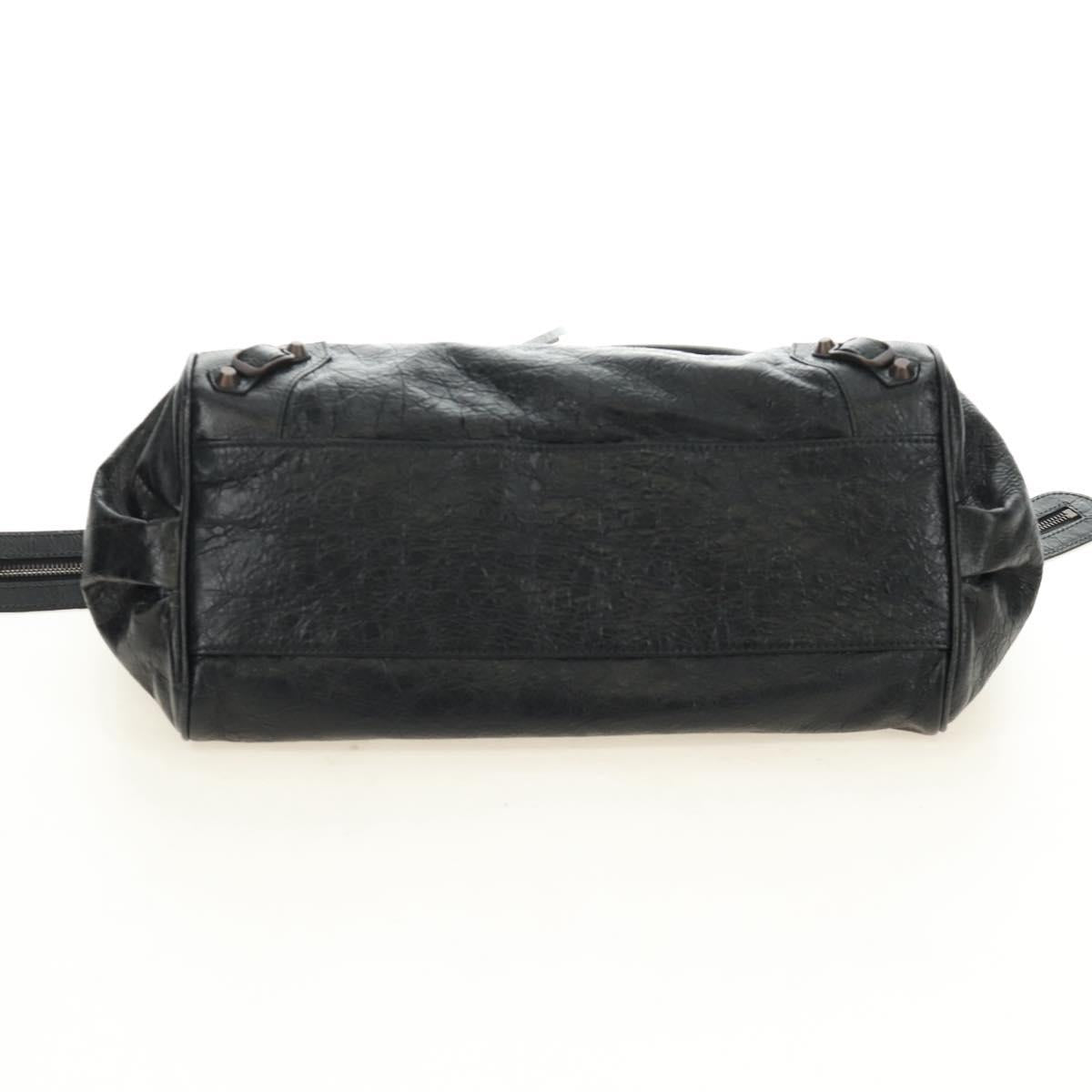 BALENCIAGA Lucity Eastwest Hand Bag Leather 2way Black 845704 Auth 185341SM