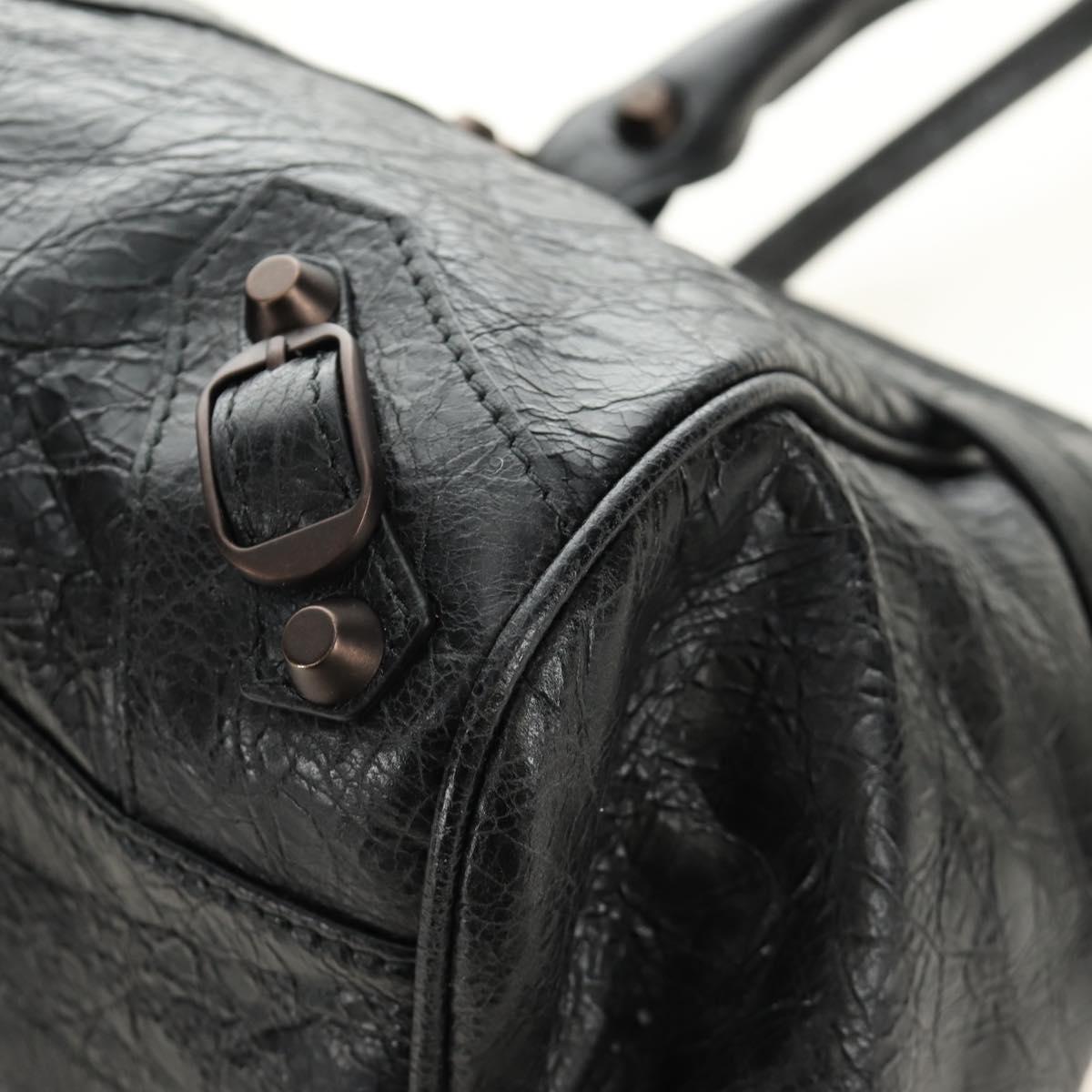 BALENCIAGA Lucity Eastwest Hand Bag Leather 2way Black 845704 Auth 185341SM