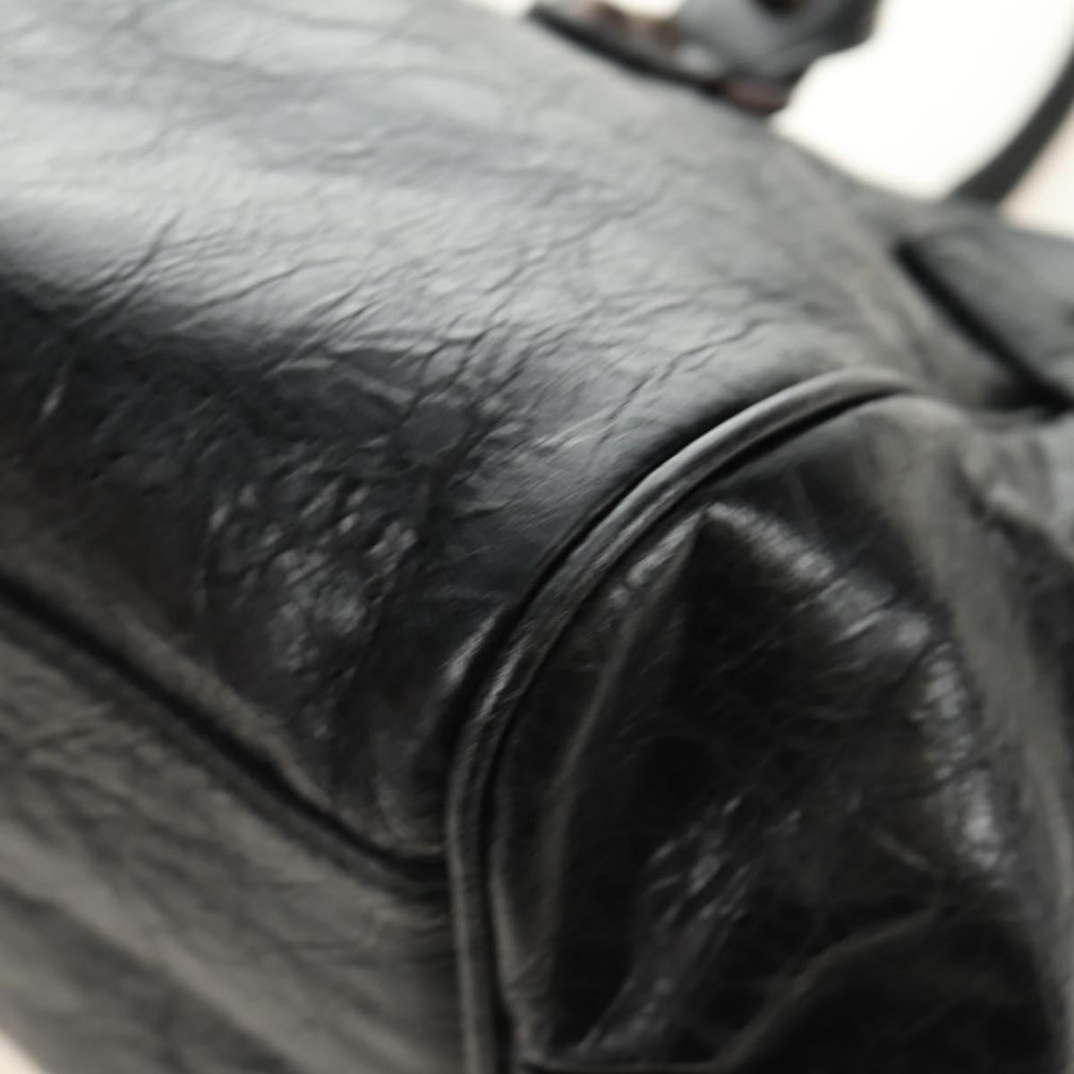 BALENCIAGA Lucity Eastwest Hand Bag Leather 2way Black 845704 Auth 185341SM