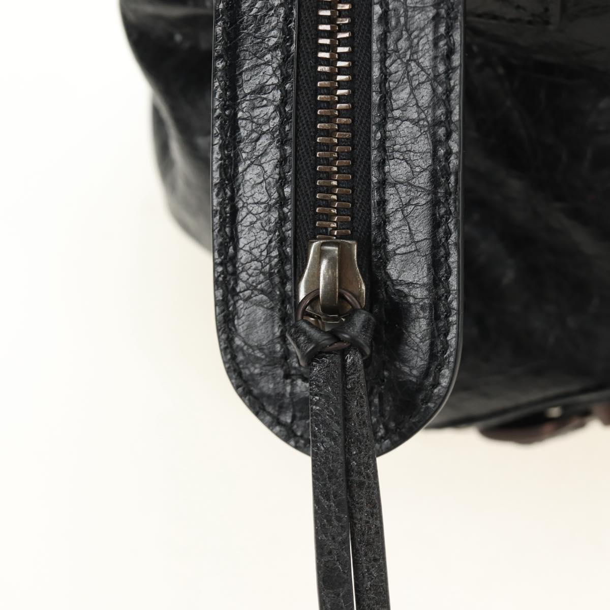 BALENCIAGA Lucity Eastwest Hand Bag Leather 2way Black 845704 Auth 185341SM