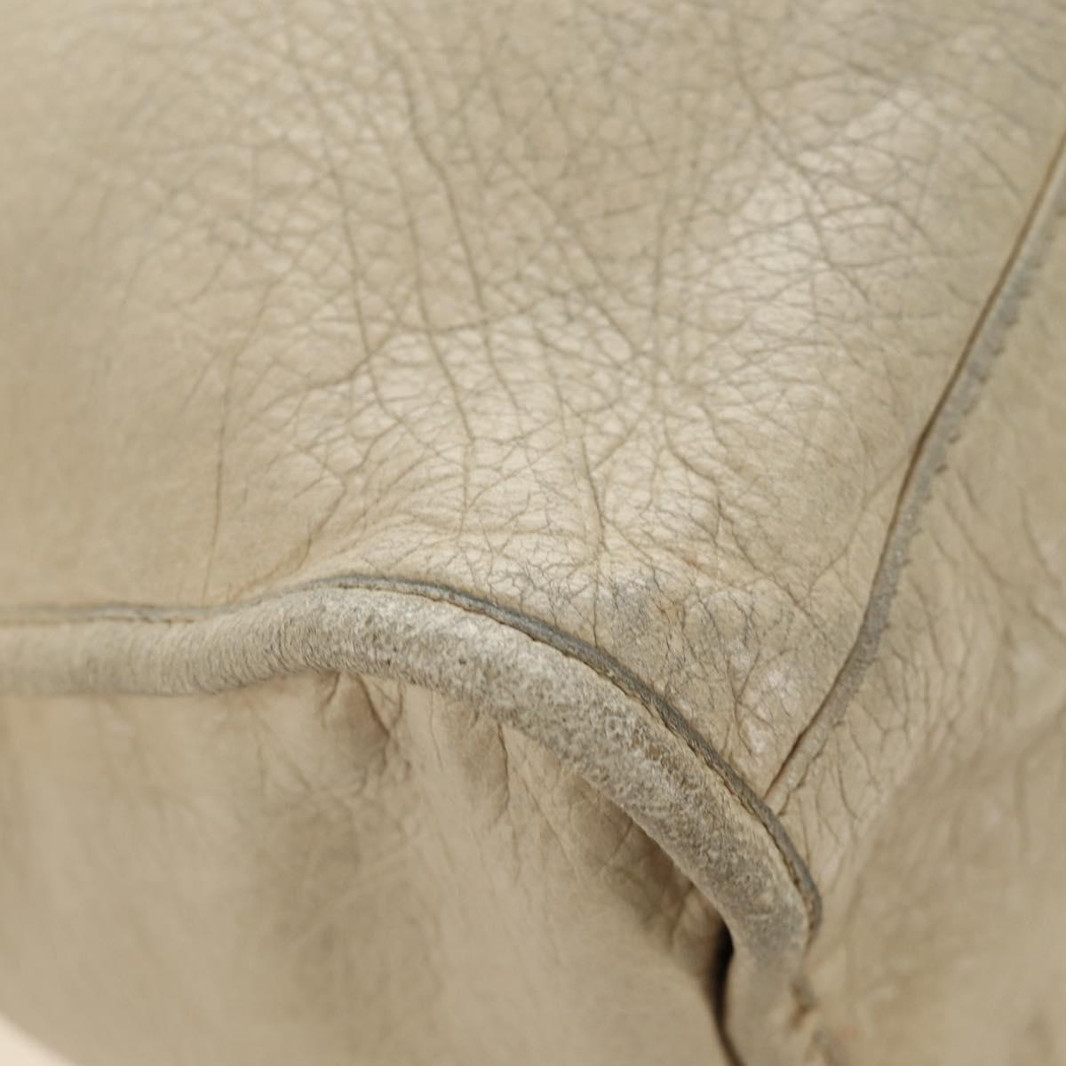 BALENCIAGA The Giant City Hand Bag Leather 2way Ivory Gold Auth 185343M