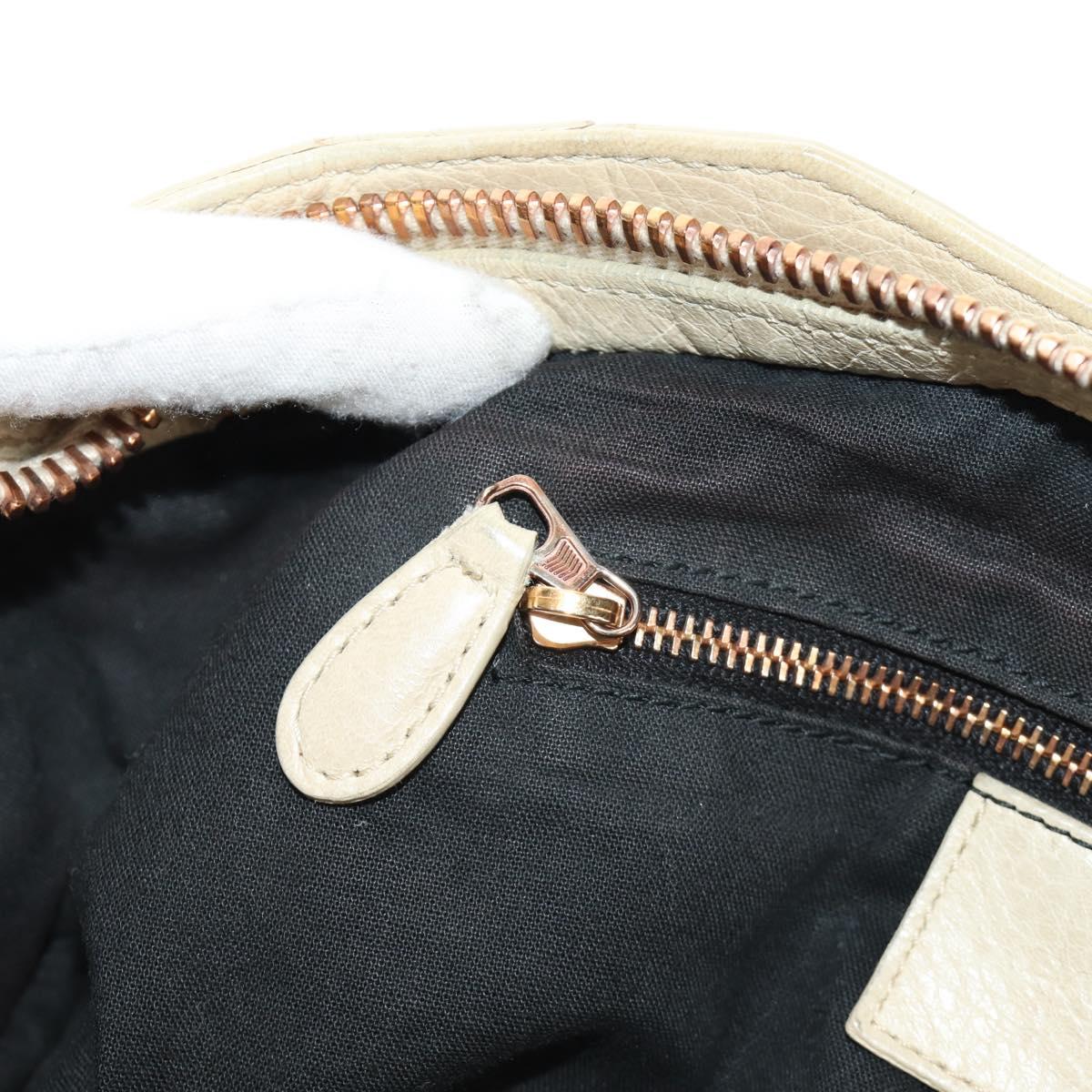 BALENCIAGA The Giant City Hand Bag Leather 2way Ivory Gold Auth 185343M