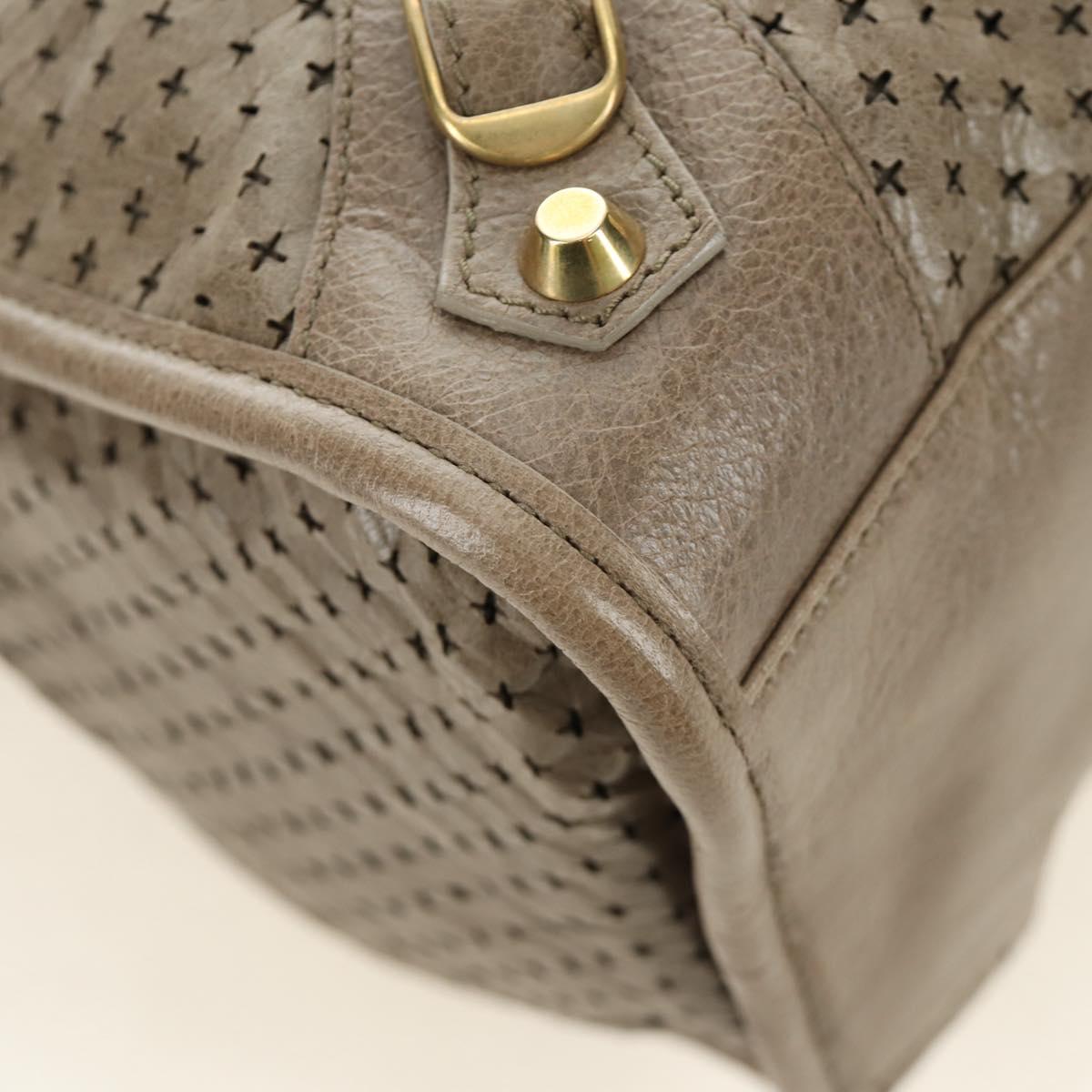 BALENCIAGA The City Hand Bag Leather 2way Beige Gold 115748 Auth 185344M