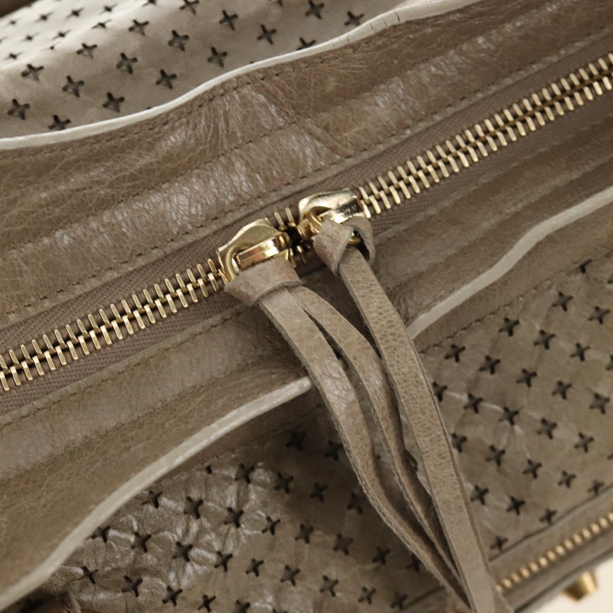 BALENCIAGA The City Hand Bag Leather 2way Beige Gold 115748 Auth 185344M