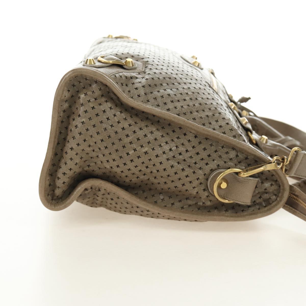 BALENCIAGA The City Hand Bag Leather 2way Beige Gold 115748 Auth 185344M