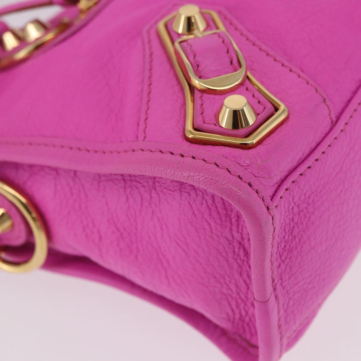 BALENCIAGA Classic Metallic Edge Mini City 2way Pink 390160 Auth 185358SAM