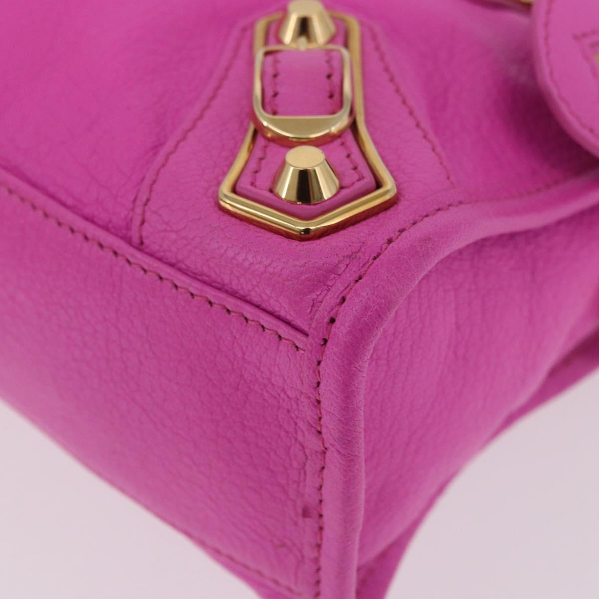BALENCIAGA Classic Metallic Edge Mini City 2way Pink 390160 Auth 185358SAM