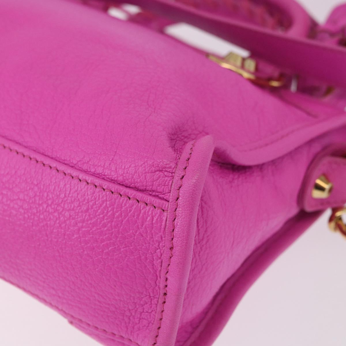 BALENCIAGA Classic Metallic Edge Mini City 2way Pink 390160 Auth 185358SAM