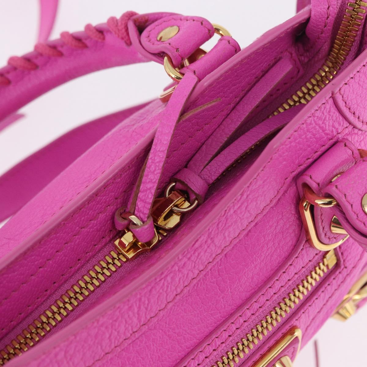 BALENCIAGA Classic Metallic Edge Mini City 2way Pink 390160 Auth 185358SAM