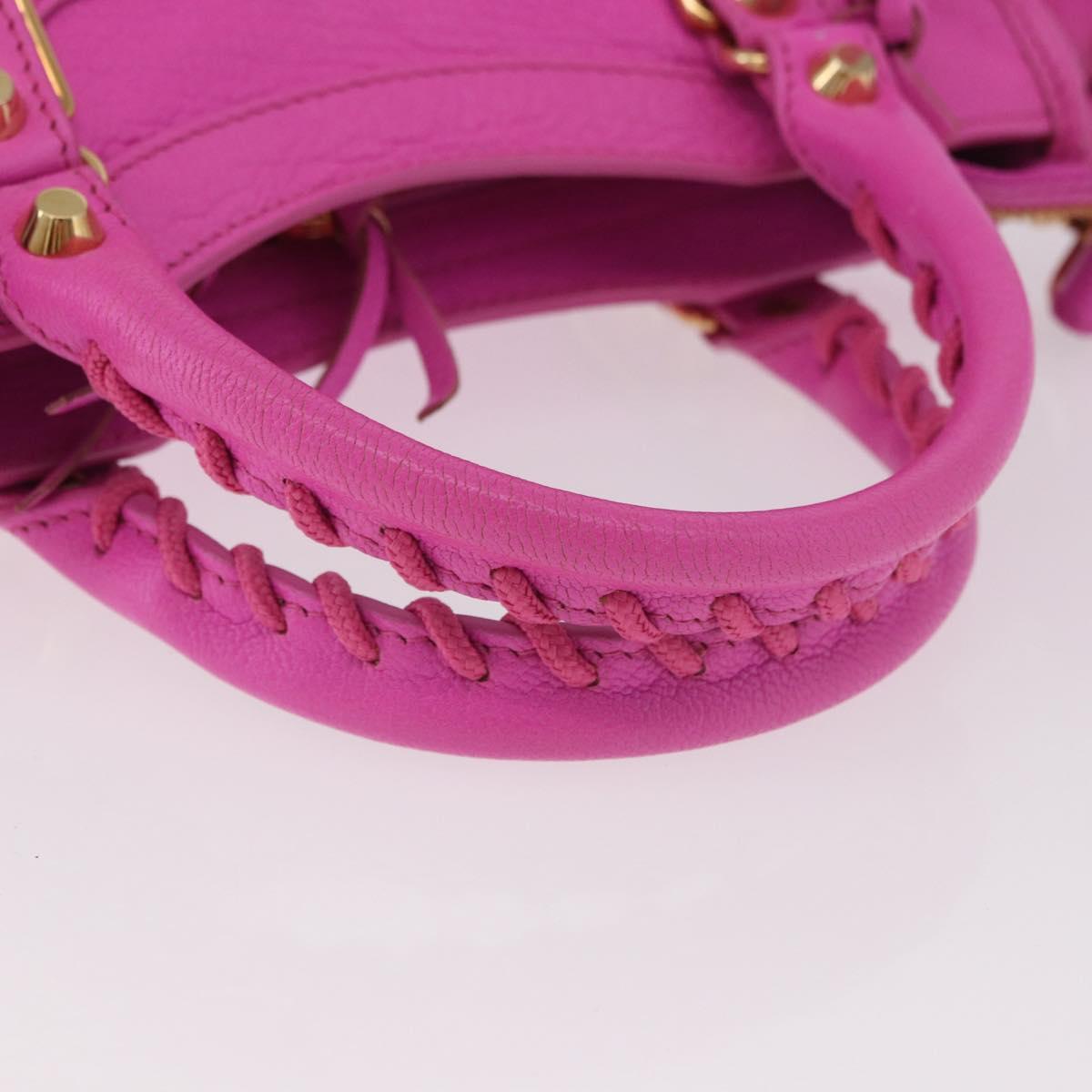BALENCIAGA Classic Metallic Edge Mini City 2way Pink 390160 Auth 185358SAM