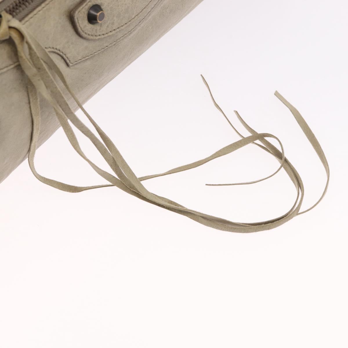 BALENCIAGA Tzigie Hand Bag Leather 2way Beige 128523 Auth 185359V