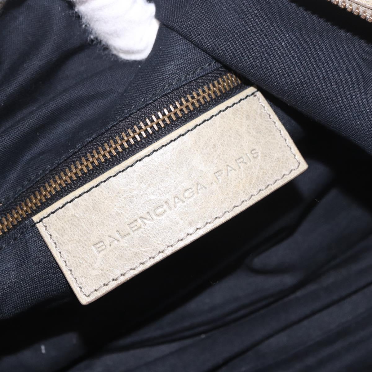 BALENCIAGA Tzigie Hand Bag Leather 2way Beige 128523 Auth 185359V