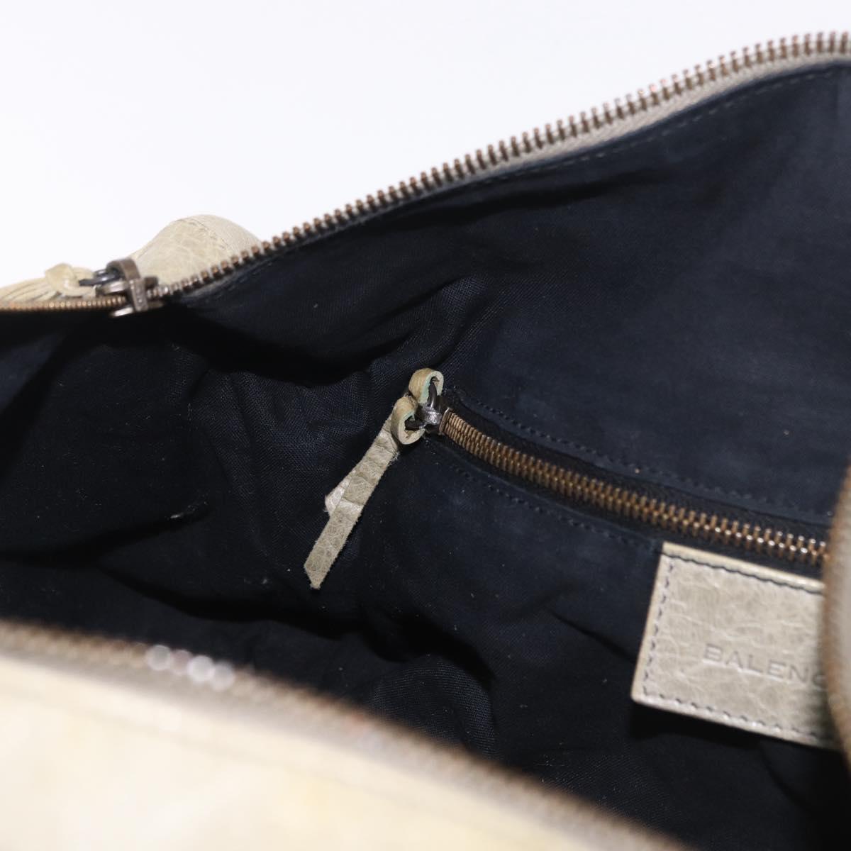BALENCIAGA Tzigie Hand Bag Leather 2way Beige 128523 Auth 185359V