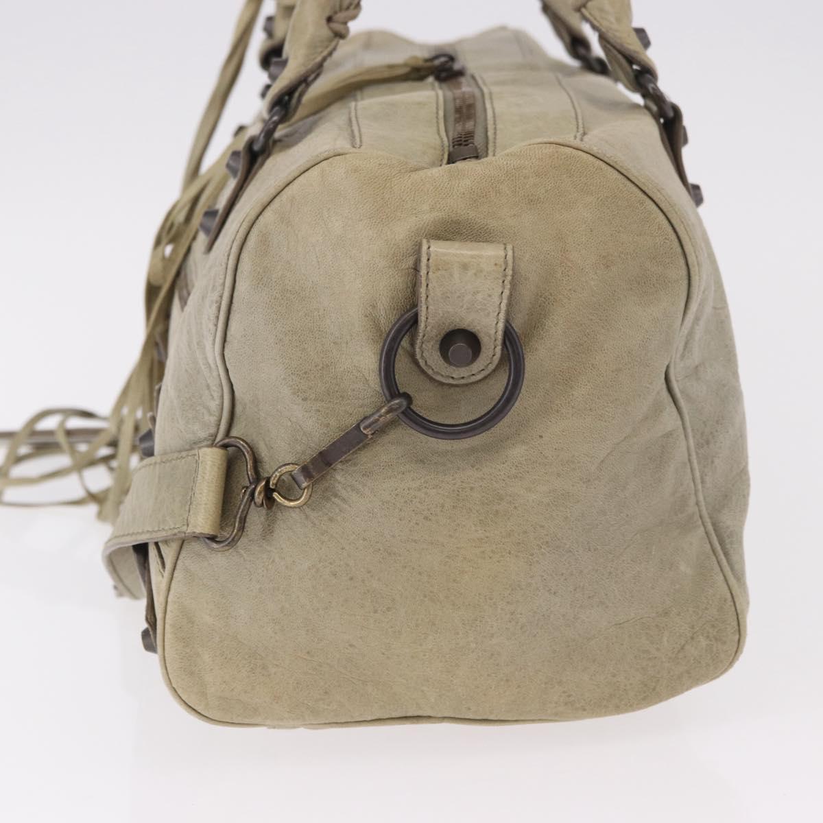 BALENCIAGA Tzigie Hand Bag Leather 2way Beige 128523 Auth 185359V