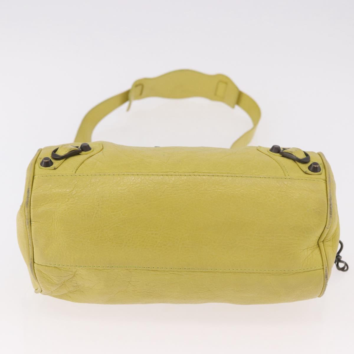 BALENCIAGA Mini Twiggy Hand Bag Leather 2way Yellow 327103 Auth 185360V