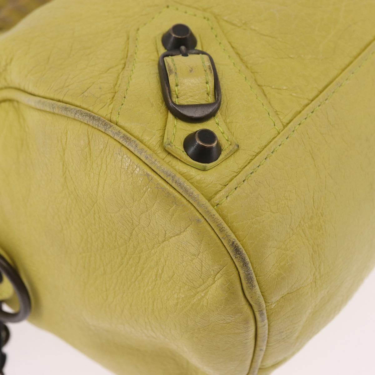 BALENCIAGA Mini Twiggy Hand Bag Leather 2way Yellow 327103 Auth 185360V