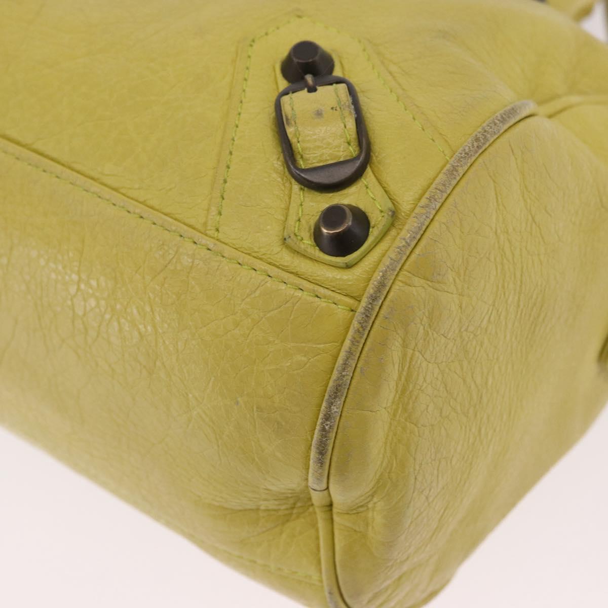 BALENCIAGA Mini Twiggy Hand Bag Leather 2way Yellow 327103 Auth 185360V