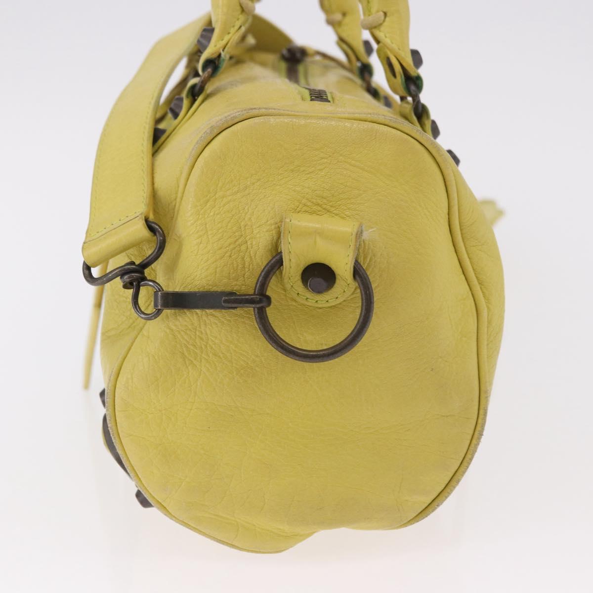 BALENCIAGA Mini Twiggy Hand Bag Leather 2way Yellow 327103 Auth 185360V
