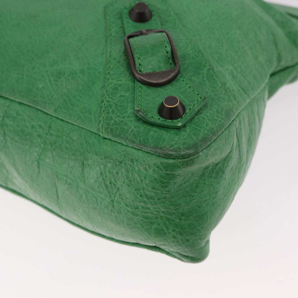 BALENCIAGA The City Hand Bag Leather 2way Green 103208 Auth 185361M