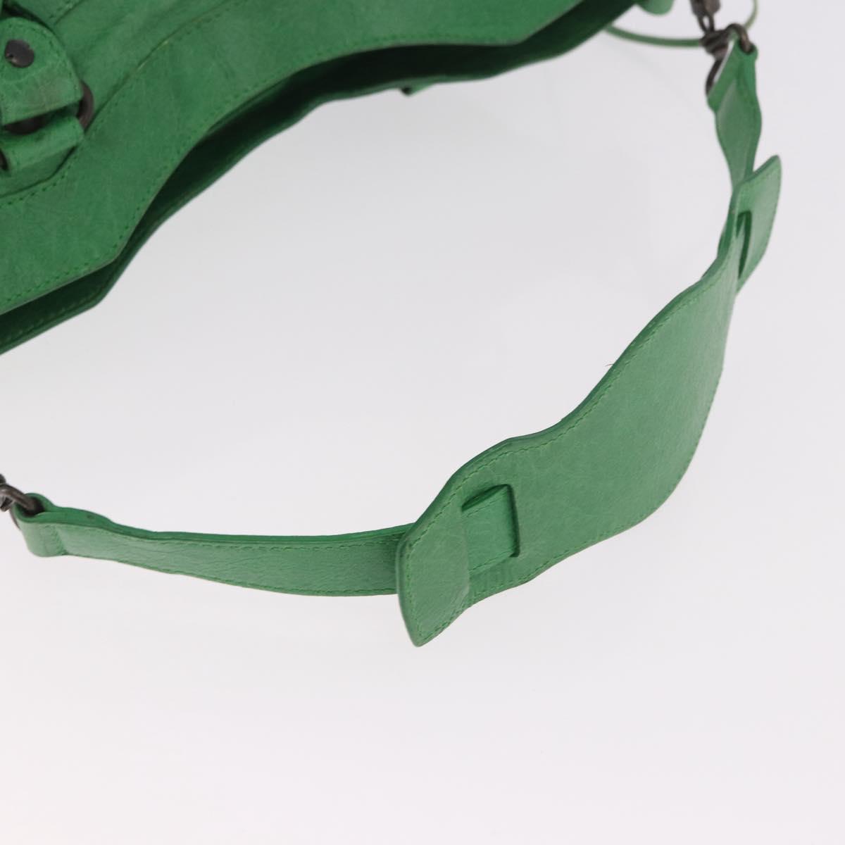 BALENCIAGA The City Hand Bag Leather 2way Green 103208 Auth 185361M