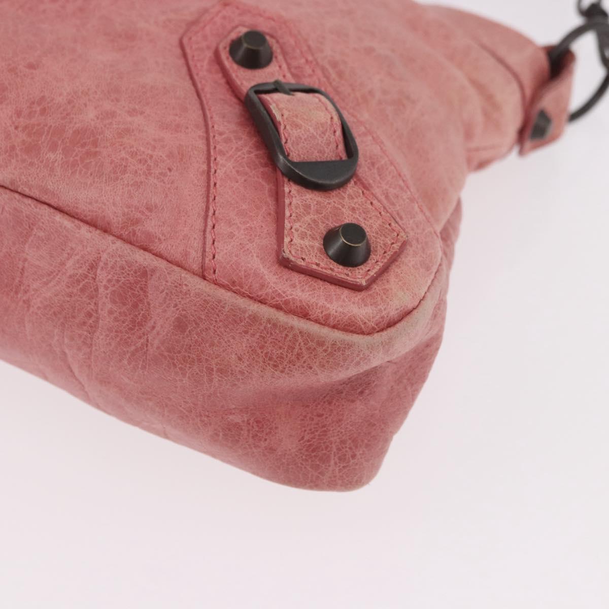 BALENCIAGA The First Hand Bag Leather 2way Pink 103208 Auth 185362V