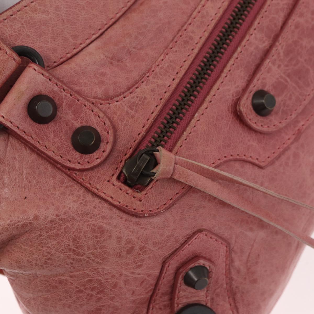 BALENCIAGA The First Hand Bag Leather 2way Pink 103208 Auth 185362V