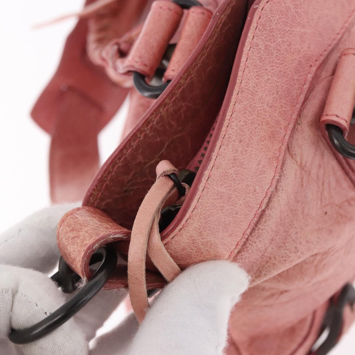BALENCIAGA The First Hand Bag Leather 2way Pink 103208 Auth 185362V
