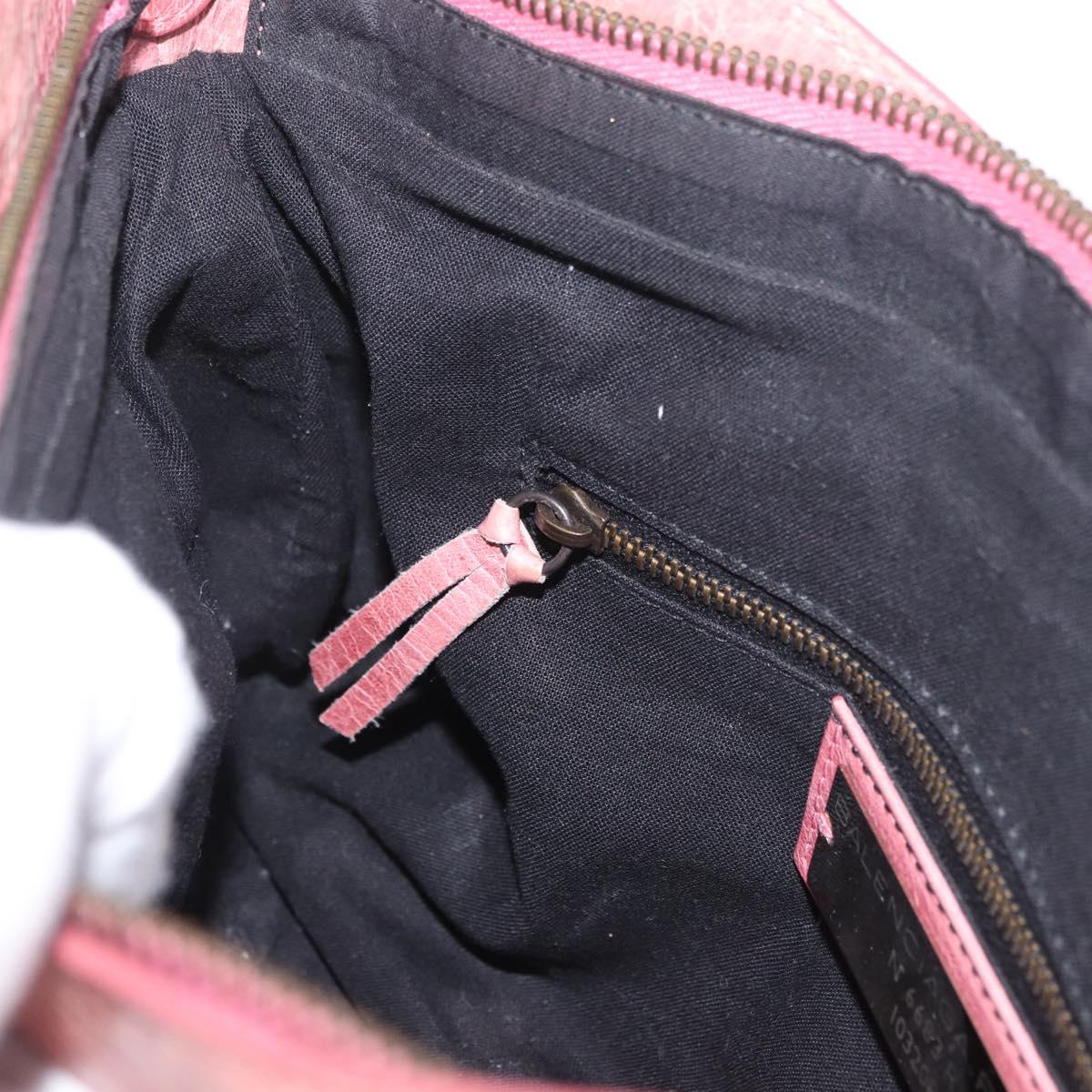 BALENCIAGA The First Hand Bag Leather 2way Pink 103208 Auth 185362V