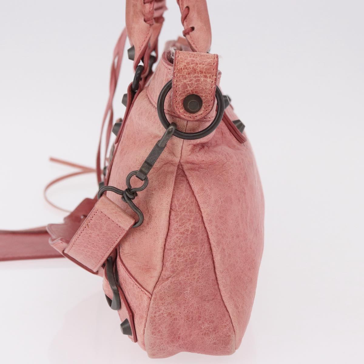 BALENCIAGA The First Hand Bag Leather 2way Pink 103208 Auth 185362V