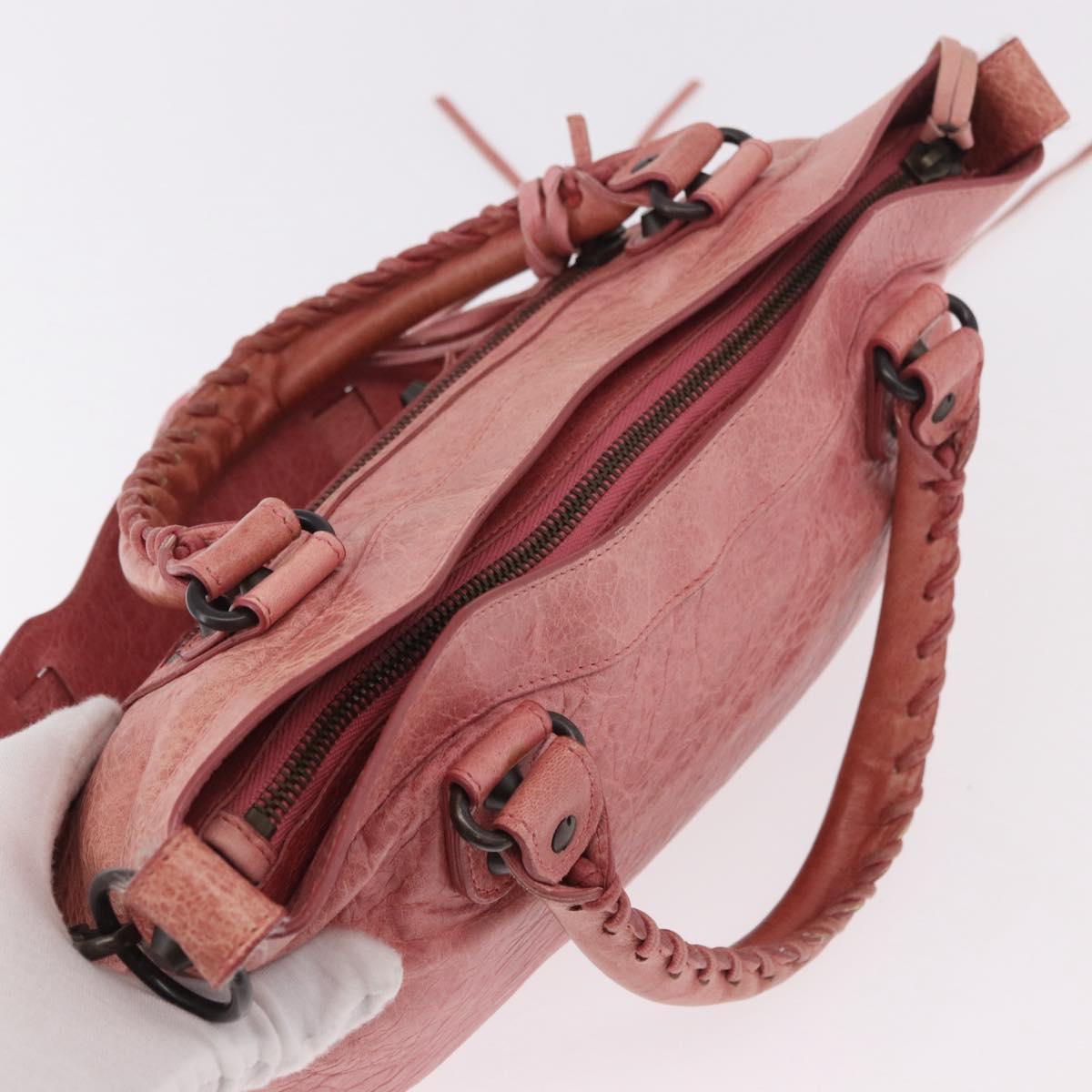 BALENCIAGA The First Hand Bag Leather 2way Pink 103208 Auth 185362V