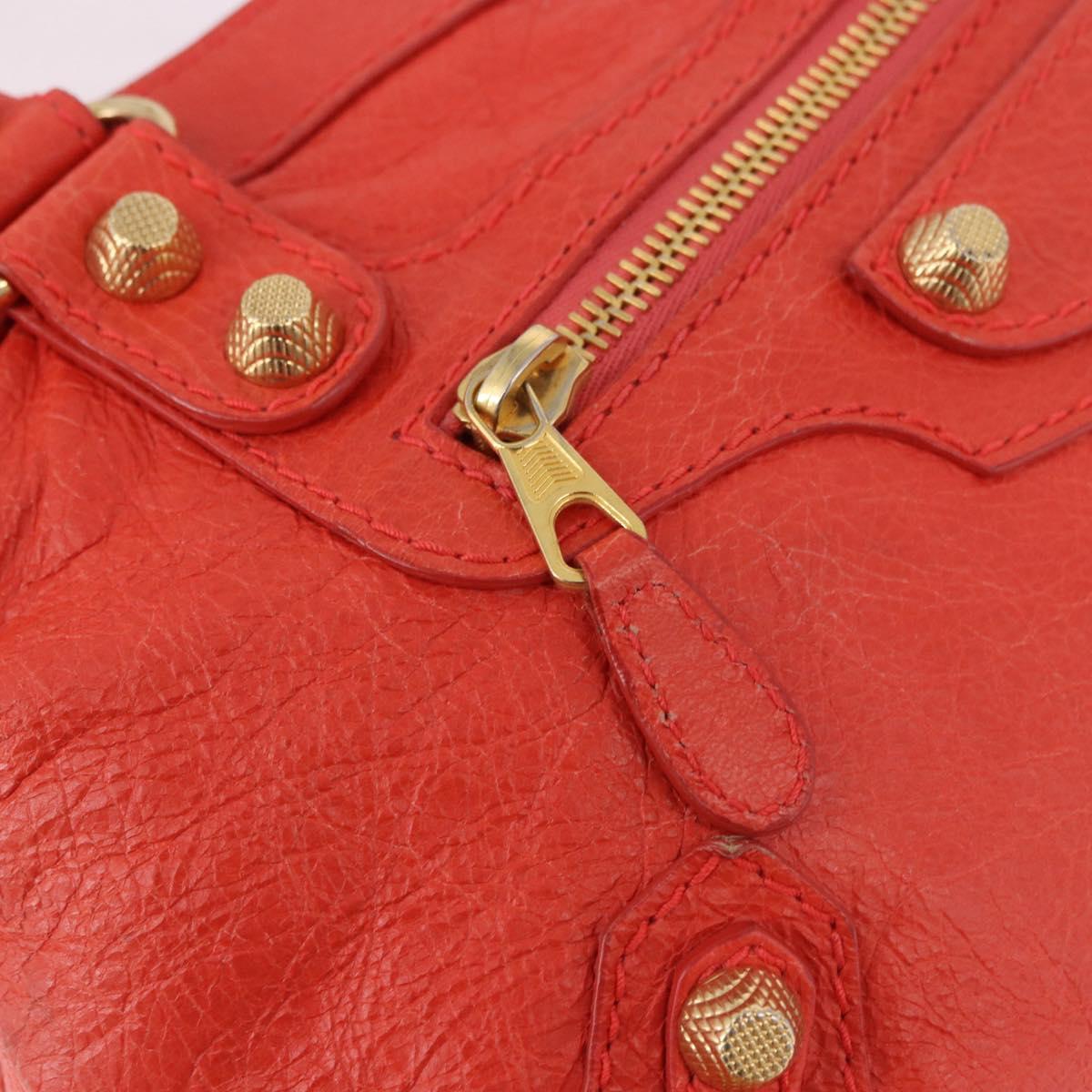 BALENCIAGA The First Hand Bag Leather 2way Orange Gold 285433 Auth 185363V