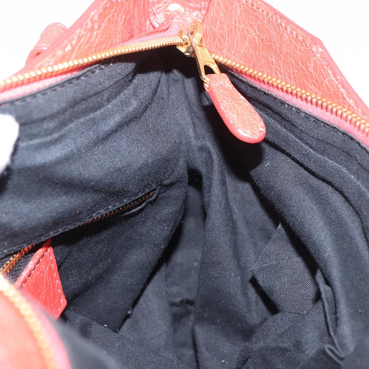BALENCIAGA The First Hand Bag Leather 2way Orange Gold 285433 Auth 185363V
