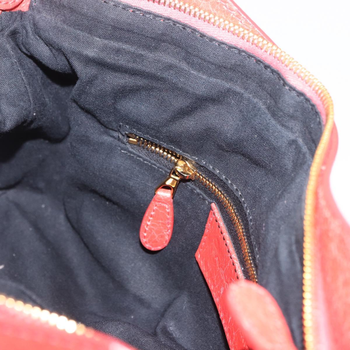 BALENCIAGA The First Hand Bag Leather 2way Orange Gold 285433 Auth 185363V