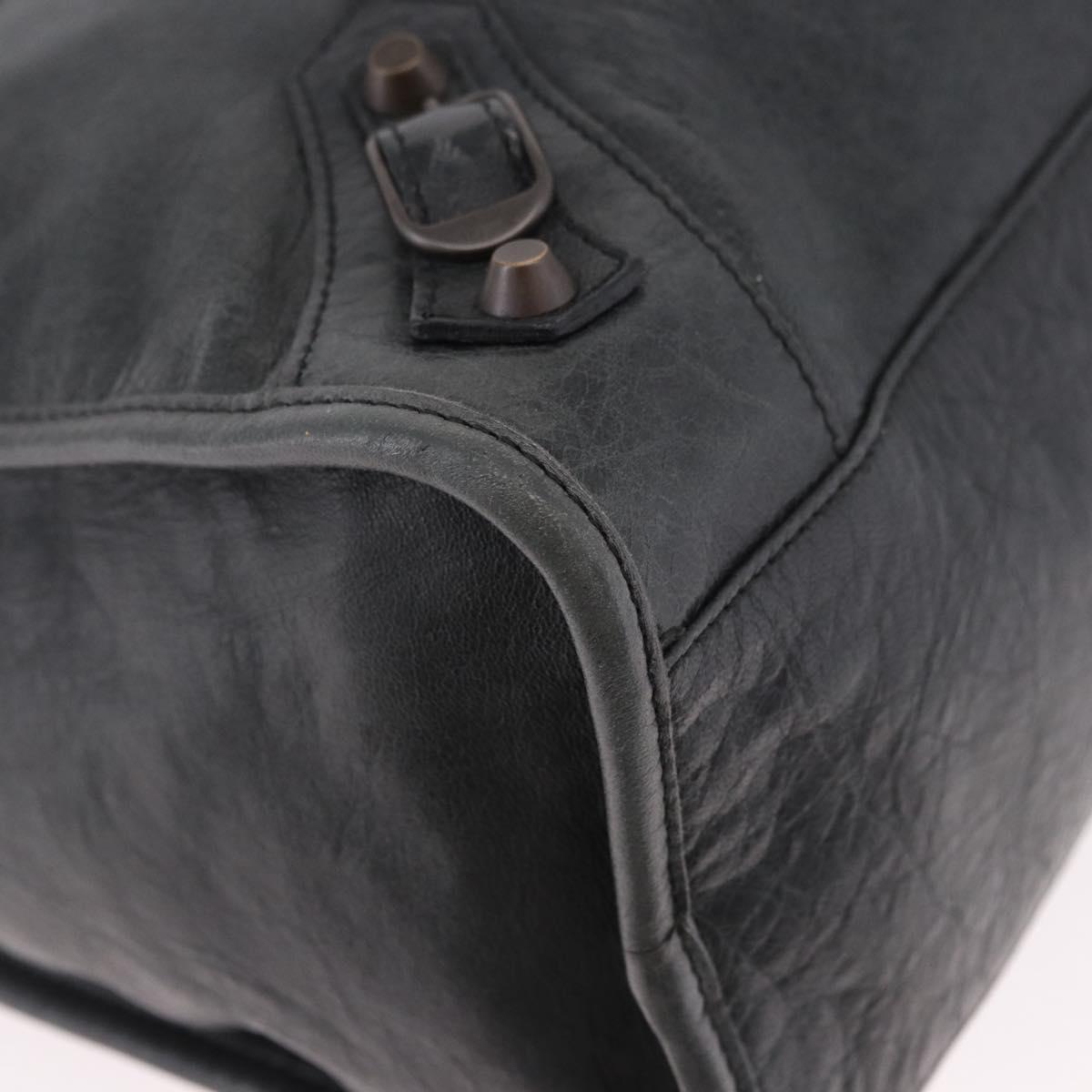 BALENCIAGA The City Hand Bag Leather 2way Black 115748 Auth 185364SAM