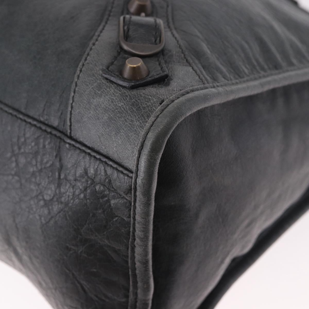 BALENCIAGA The City Hand Bag Leather 2way Black 115748 Auth 185364SAM