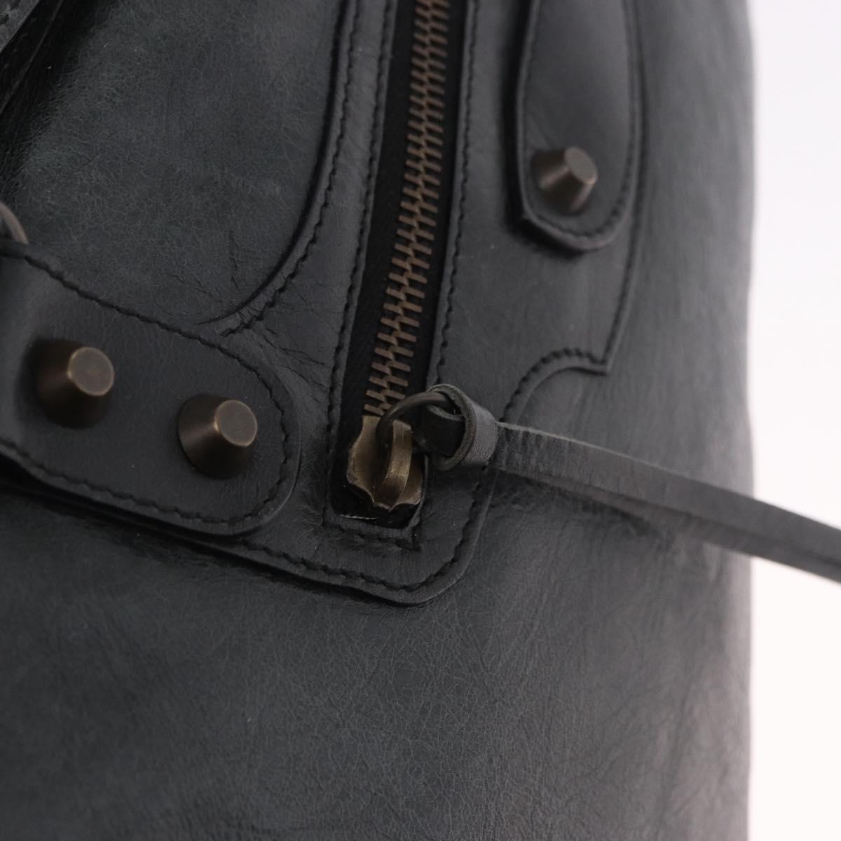 BALENCIAGA The City Hand Bag Leather 2way Black 115748 Auth 185364SAM