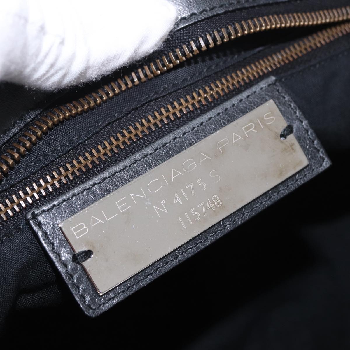 BALENCIAGA The City Hand Bag Leather 2way Black 115748 Auth 185364SAM