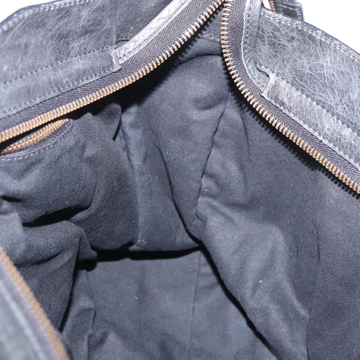 BALENCIAGA The City Hand Bag Leather 2way Black 115748 Auth 185364SAM