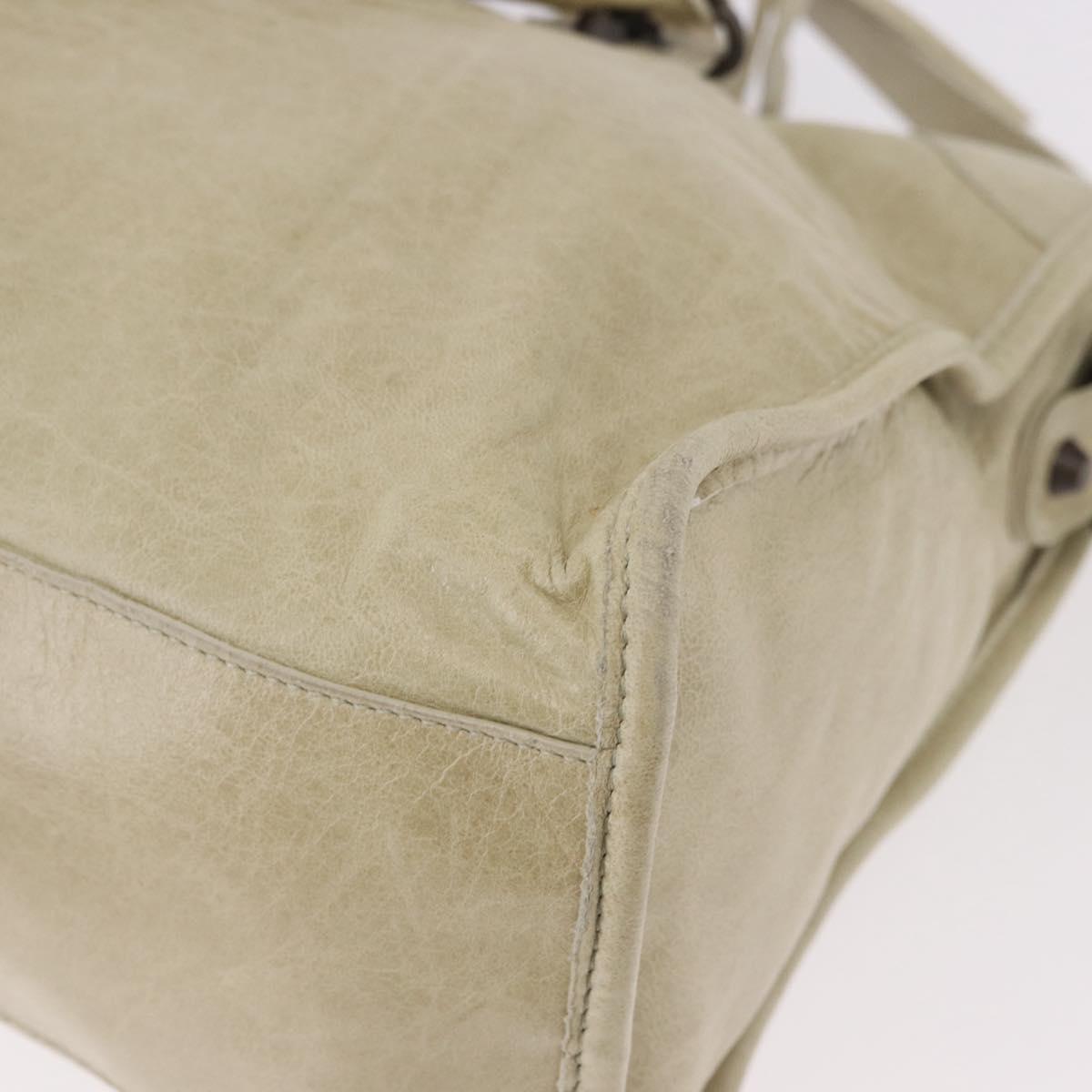 BALENCIAGA The City Hand Bag Leather 2way Ivory 115748 Auth 185365V